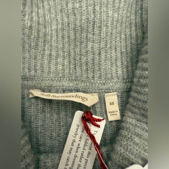 NWT Soft Surroundings Calanthe Cashmere Pullover Heather Gray Size XS $180.00 - Picture 8 of 14